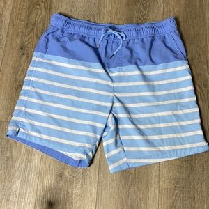 Blue stripe swim shorts men's large